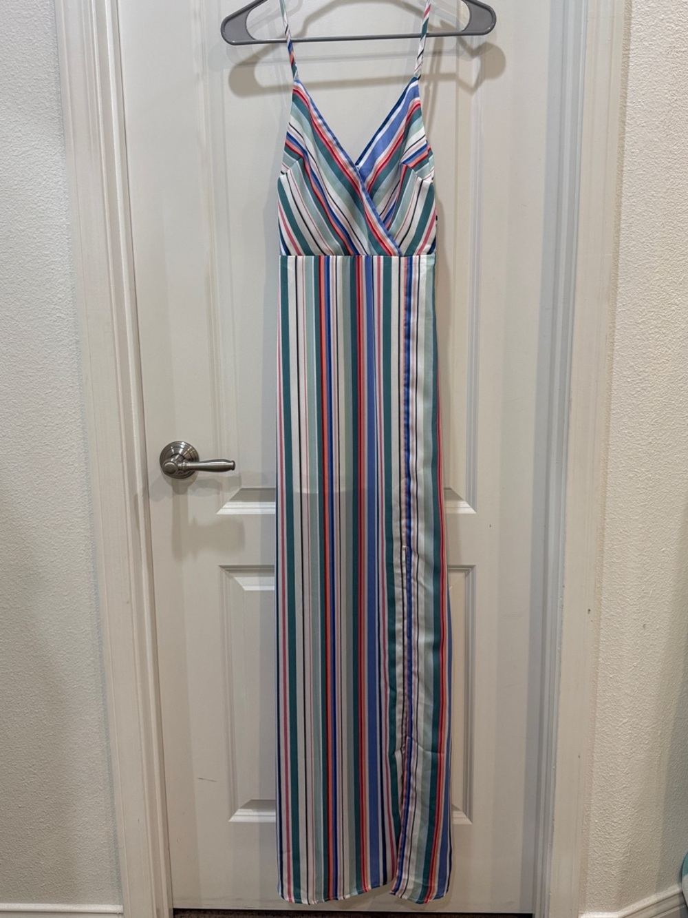 Jack by BB Dakota Pastel Stripe Spaghetti Strap Maxi Dress NWT